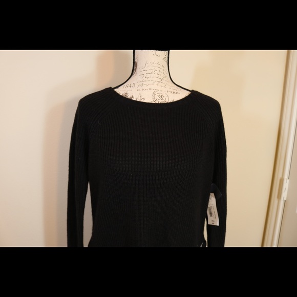 New with tags a.n.a side tie up black knit sweater - Picture 6 of 8